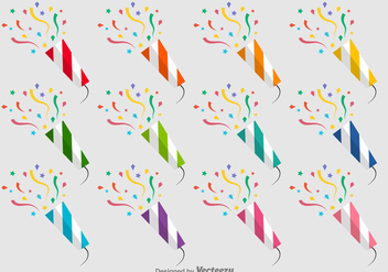 Party Poppers Vector Icons - Kostenloses vector #392591