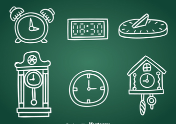 Hand Drawn Clock Collection Vector - Free vector #393401