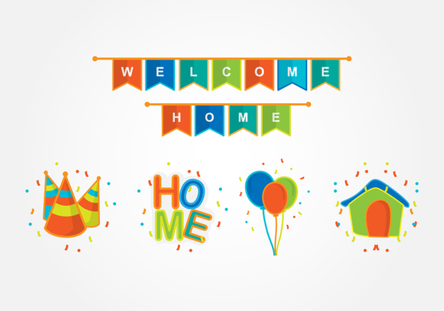 Welcome Home Party Decoration - бесплатный vector #393581