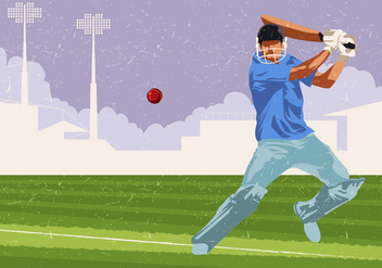 Cricket Player In Playing Action - Free vector #394831
