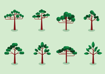 Araucaria trees flat design - бесплатный vector #396431