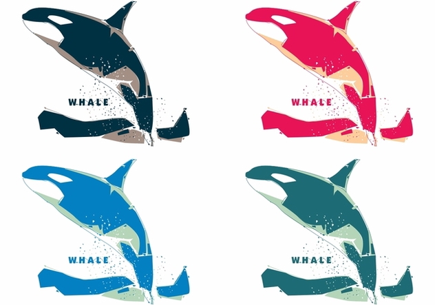 Popart Colorful Whale Vectors - Free vector #396791