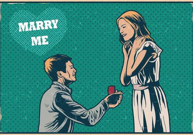Marry Me Vintage Card - Free vector #397211