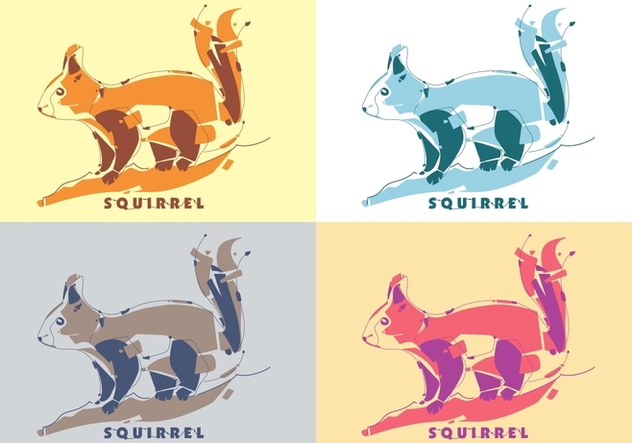 Cute Colorful Squirrel Vector - Free vector #397291