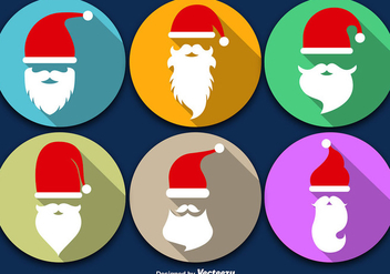 Santa Claus Beard With Christmas Icon - vector gratuit #397371 