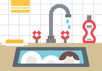Dirty Kitchen - Free vector #398091
