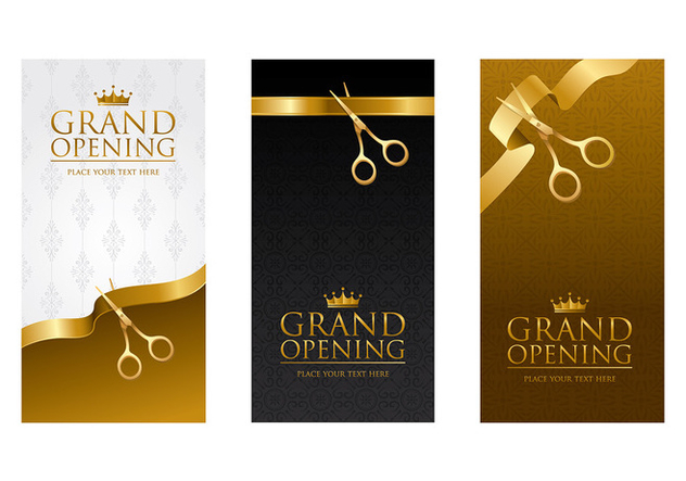 Ribbon Cutting Template Vector - Free vector #399241