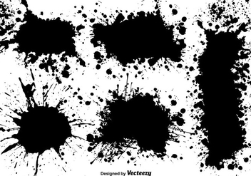 Vector Set Of Black Splatters - Free vector #399431