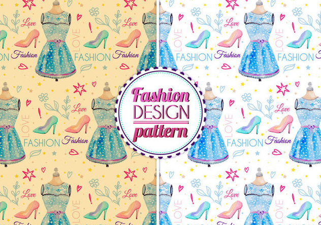 Free Vector Watercolor Fashion Pattern - Free vector #399451
