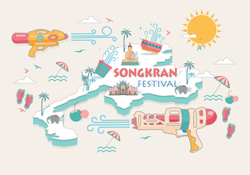 Songkran Festival Thailand Vector - Kostenloses vector #402391