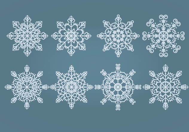 Vector Snowflakes Set - Kostenloses vector #404291