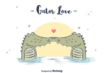 Gator Love Background - vector #404311 gratis