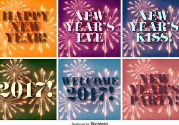 Happy New Year 2017 Vector Backgrounds - бесплатный vector #404911