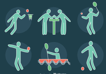 Hand Drawn Sports Icons Vector - Free vector #405071