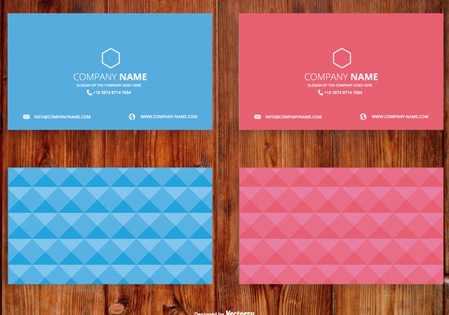 Abstract Polygon Style Name Card Set - Free vector #407301
