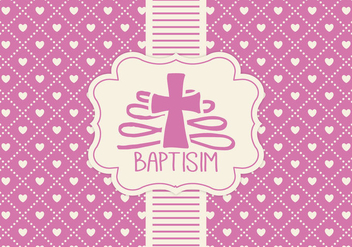 Pink Baptisim Card Template - Free vector #407451