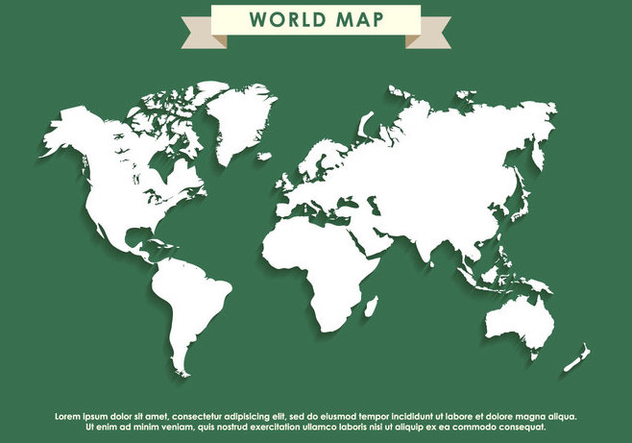 Green World Map Vector - Free vector #407741