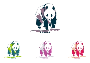 Panda in Popart Portrait - vector gratuit #408661 