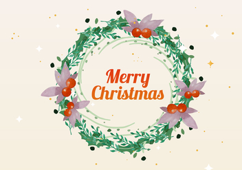 Free Christmas Watercolor Wreath Vector - бесплатный vector #409441