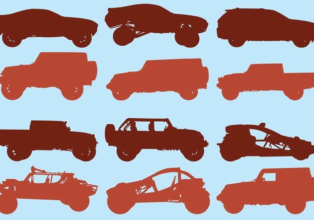 Icon Set Of Off Road Car - Free vector #409631