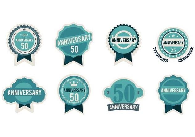 Free Anniversary Badges Vector - vector #410431 gratis