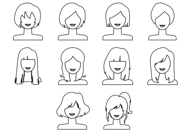 Free Woman Hairstyle Icon Vector - vector gratuit #410571 
