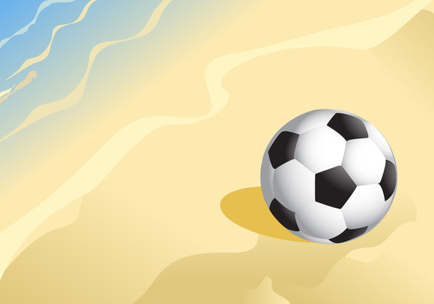 Soccer Ball on a Sandy Beach Vector - Kostenloses vector #410651