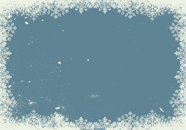 Grunge Snowflake Frame Background - бесплатный vector #410791