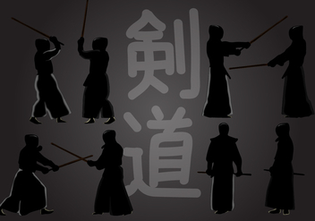 Kendo Action Silhouette - Free vector #414071