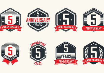 Anniversary Vintage Badges - vector gratuit #414511 