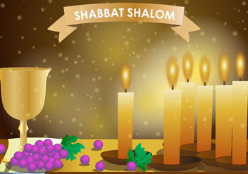 Shabbat Shalom Candle - vector #415561 gratis