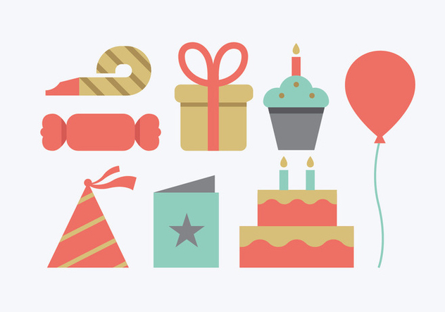 Birthday Party Icons - vector #415751 gratis