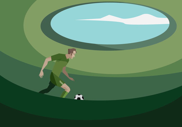 A Football Player in the Football Ground Vector - Free vector #415791