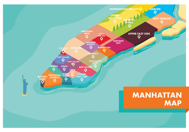 Manhattan Map Free Vector - Free vector #415941