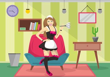 Beautiful French Maid Vector Design - vector gratuit #416041 
