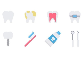 Free Dentist Icons Flat Vector - vector gratuit #416311 