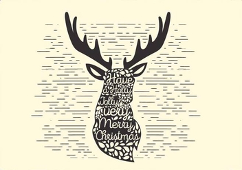 Free Christmas Vector Reindeer Typography - бесплатный vector #416691