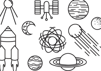 Free Doodle Space Vectors - бесплатный vector #417091