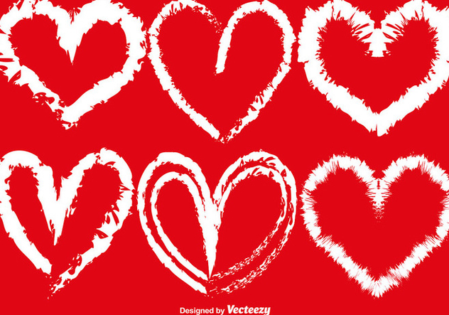 Vector Hand-Drawn Hearts Set - vector gratuit #417241 