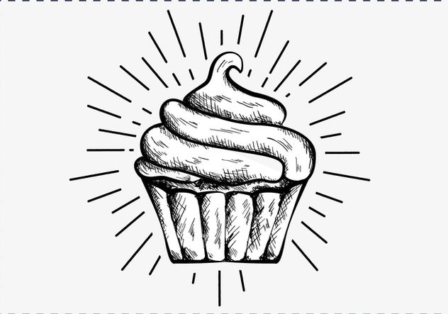 Free Hand Drawn Cupcake Background - бесплатный vector #417391