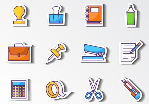Free Office Stationery Icons Vector - vector #417991 gratis