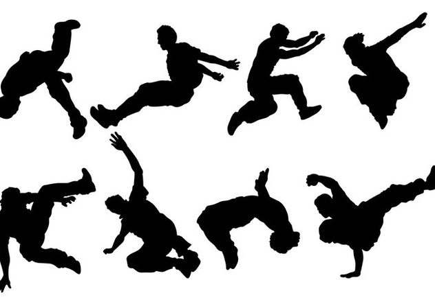 Break Dancing Siluetas Icons Vector - Free vector #418801