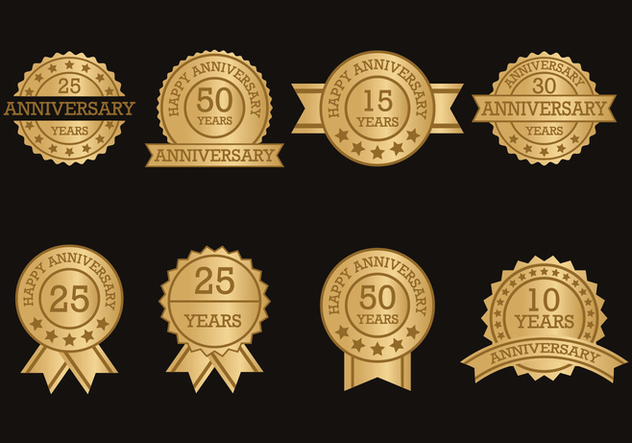 Anniversary Label Collection - Free vector #418831
