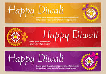 Bright Diwali Banners Vectors - Free vector #420871