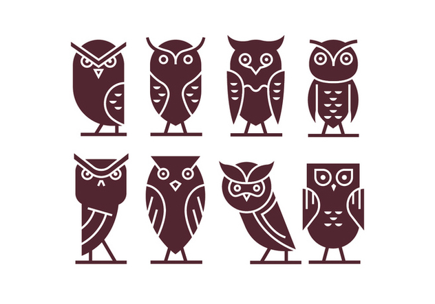Set of Owl Icon Vectors - Free vector #421721