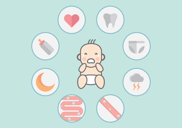 Crying Baby Infographic Vector - vector #422011 gratis