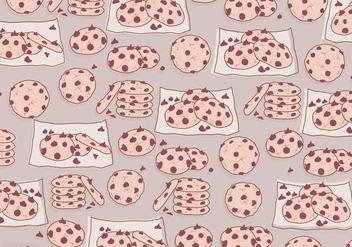 Chocolate Chip Cookies Pattern Vector - Free vector #422521