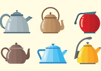 Modern Teapot Icons Vector - Free vector #422551