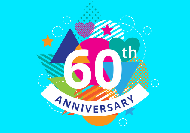 Free 60th Anniversary Background - vector gratuit #422571 