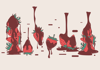 Chocolate Covered Strawberry Vectors - Free vector #423271